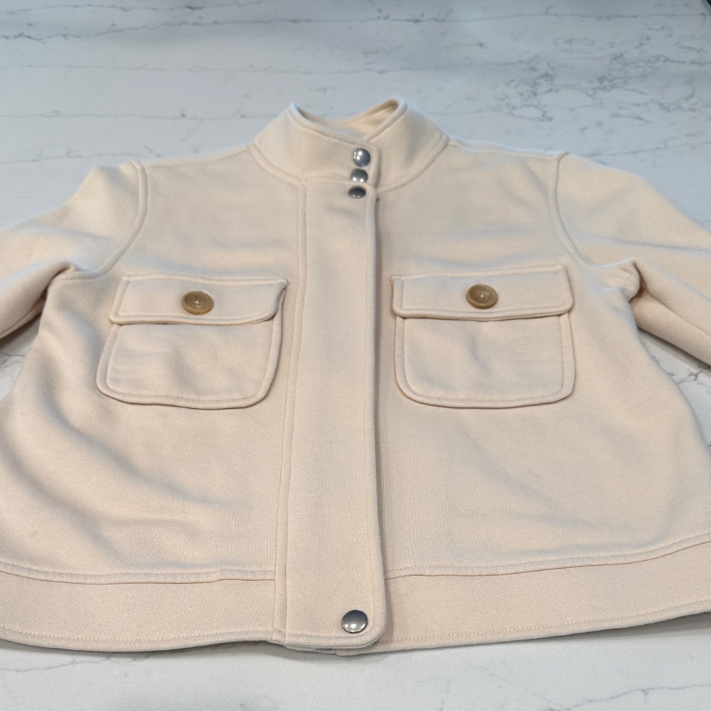 Banana Republic Cream Jacket with Button Accents